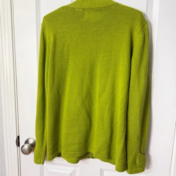 Storybook Knits Golden Retriever Dog Sweater Green Zip Cardigan Pupply Novelty M - Picture 12 of 14